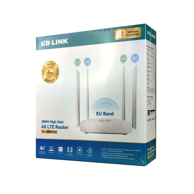 Router 4G 4G LTE N 300MBPS High Gang 4 Antenas 5dBi / BL-CPE450EU LB-Link-4