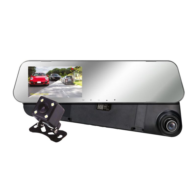 Espejo Retrovisor de Seguridad con cámaras para grabación frontal y trasera Mlab-0