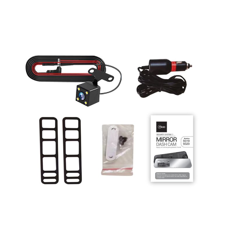 Espejo Retrovisor de Seguridad con cámaras para grabación frontal y trasera Mlab-5