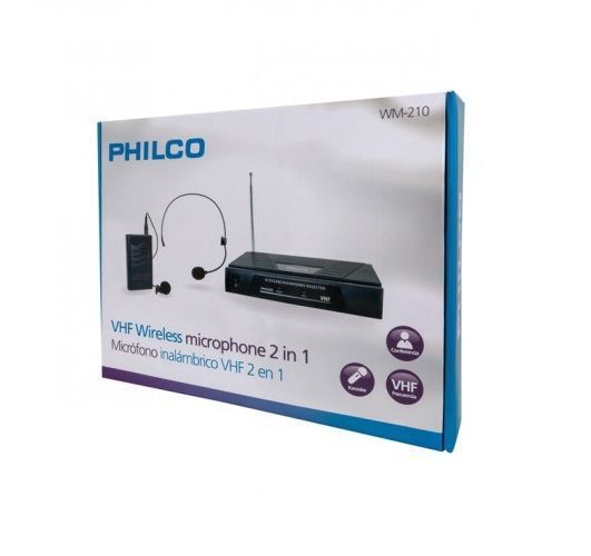 Micrófono Inalámbrico 2 En 1 Solapa Y Cintillo Wm-210 Philco-0