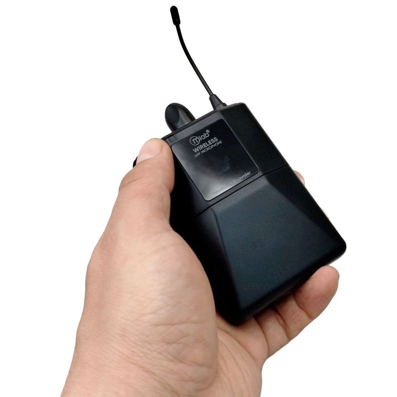 Micrófono Portátil Inalámbrico UHF 2 en 1, Cintillo + Lavalier Hasta 40mts-6