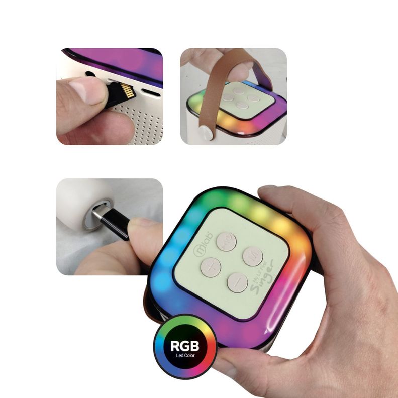 Mini Parlante Karaoke Infantil Con 2 Microfonos Inalambricos Mlab-1