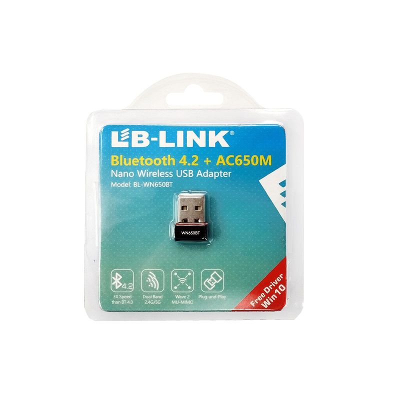 Adaptador USB WIFI 2 EN 1 Dual Band 650MBPS + Bluetooth 4.2 / BL-WN650BT LB-Link-1