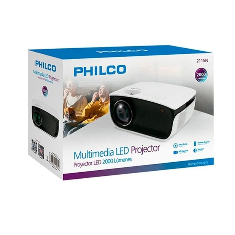 Proyector Multimedia Led 2000 Lumenes Philco 2115N Full HD-3