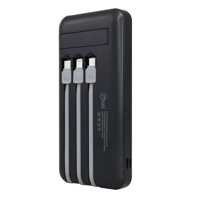 Power Bank Mlab 4 Conectores 10.000Mah Con Pantalla Led Carga Rapida-0