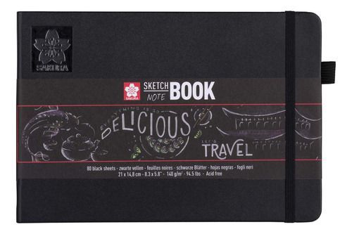 Croquera Sakura 80hj 140gr  Negro A5(14.8x21cm)-0