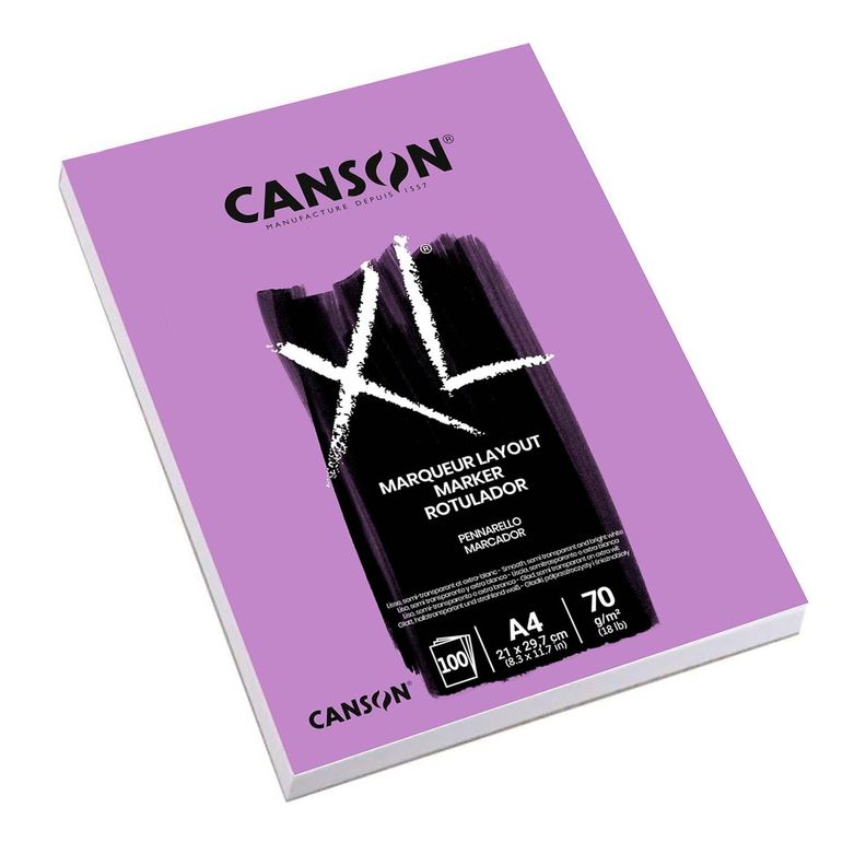 Block Canson XL Marker 70gr 100 hjs A4 (21x29.7cm) Blanco