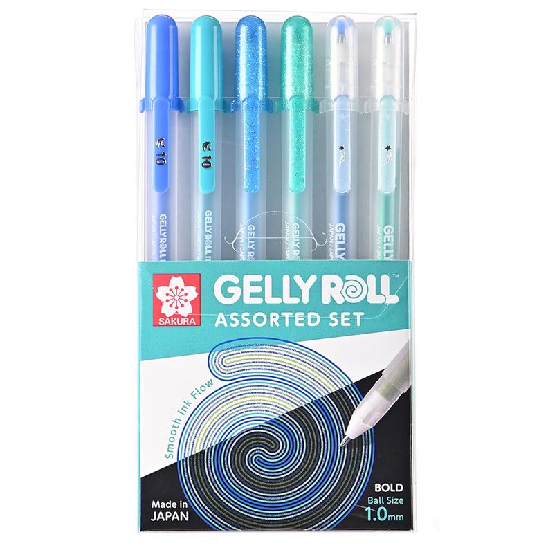 Lapiz Gel Gelly Roll Sakura Azules y Verdes Surtido