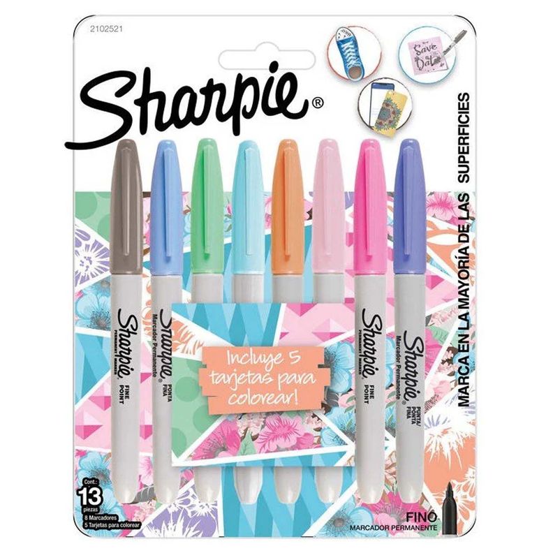 Set 8 Marcadores Sharpie Permanente Tonos Pastel-0