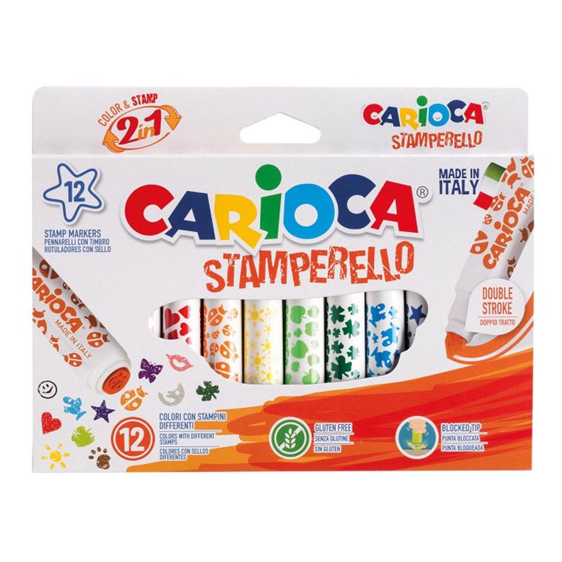 Plumones Stamperello Doble Punta Con Sello(12 Colores) Surtido