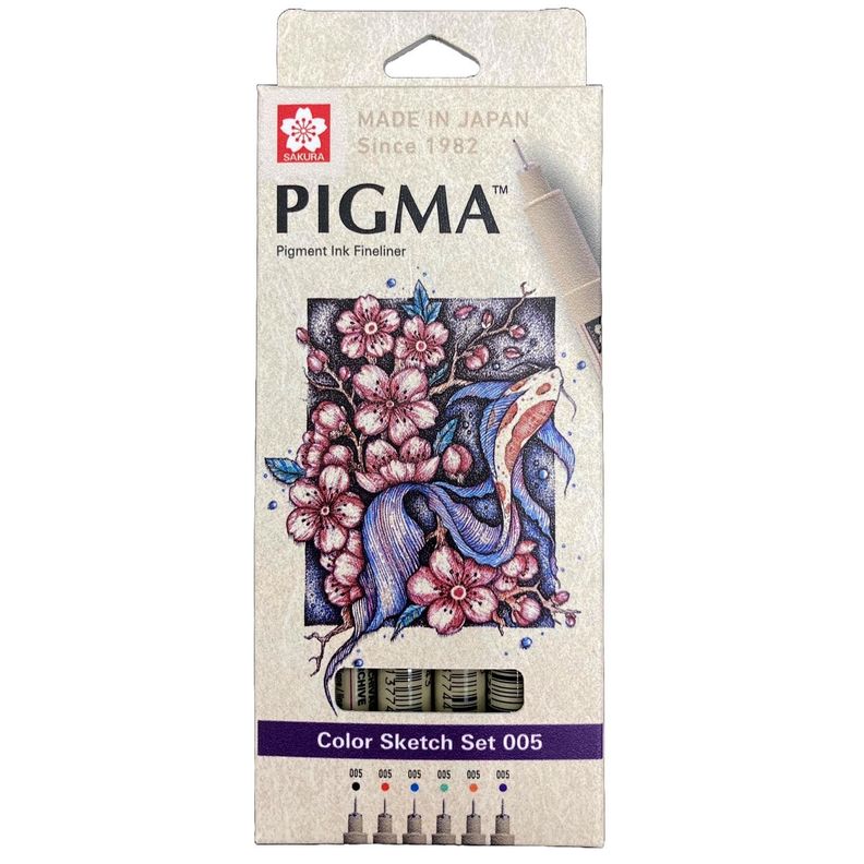 Set de Tiralinea Pigma Micron Sakura 0,05 6 Colores Surtido