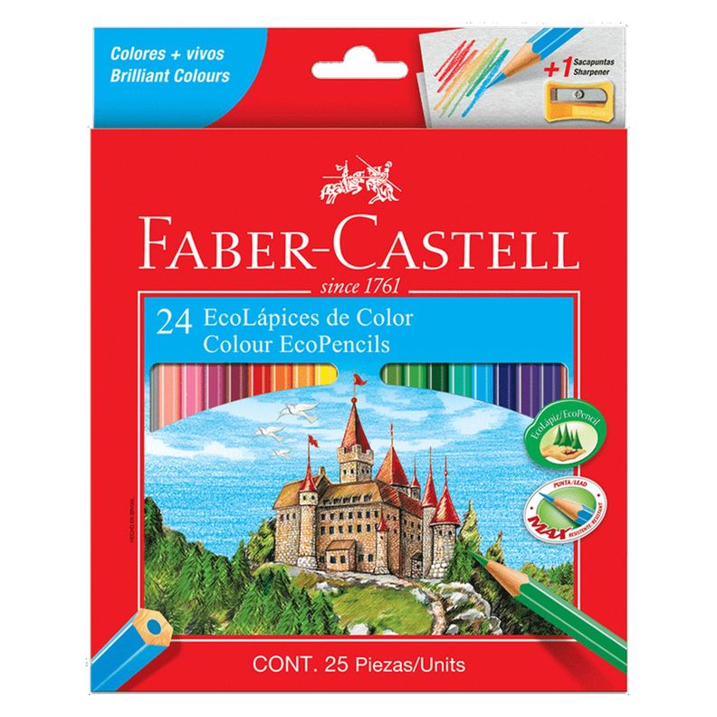Lápices Faber-Castell Ecolápices 24 Colores + Sacapuntas-0