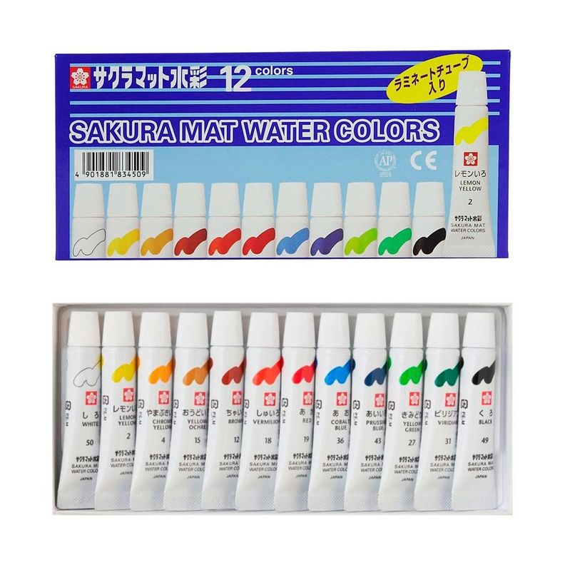Acuarelas Semi-transparentes Sakura En Set 12 Colores 5ml Surtido