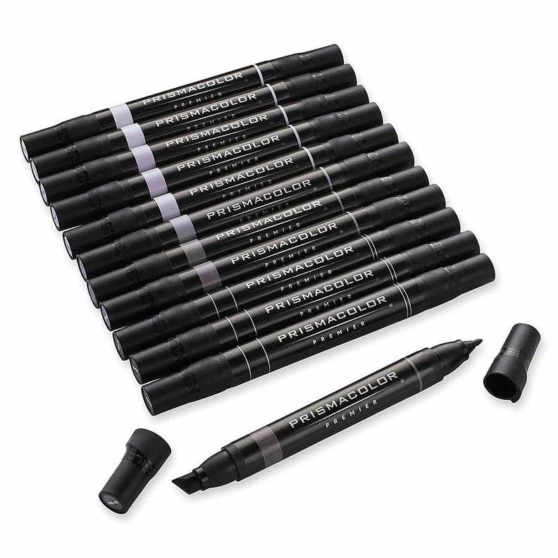 Marcador Prismacolor Premier 12 Colores Gris Calido
