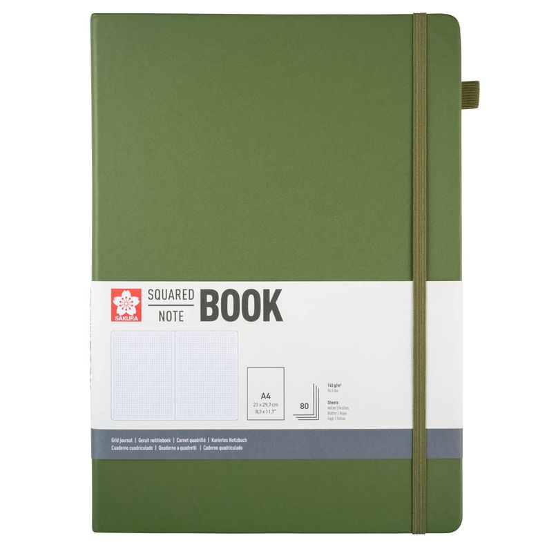 Libreta Sakura Hoja Crema con Cuadros 21 x 30 cm
