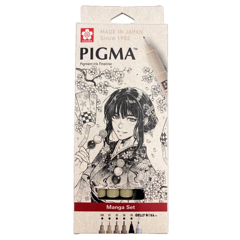 Set De Tiralinea Pigma Micron Sakura 6 Grises Frios