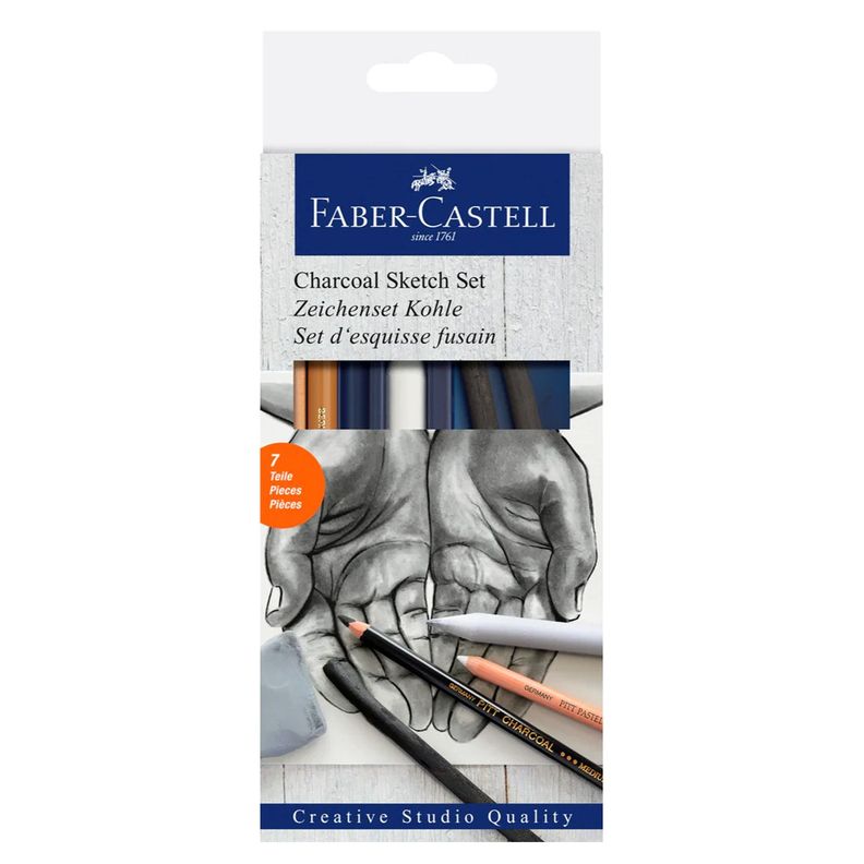 Set de Dibujo Carbón Faber-Castell Goldfaber 7 piezas-0