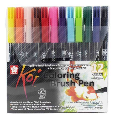 Set Plumones Acuarelables Sakura Koi Brush 12 Colores-0