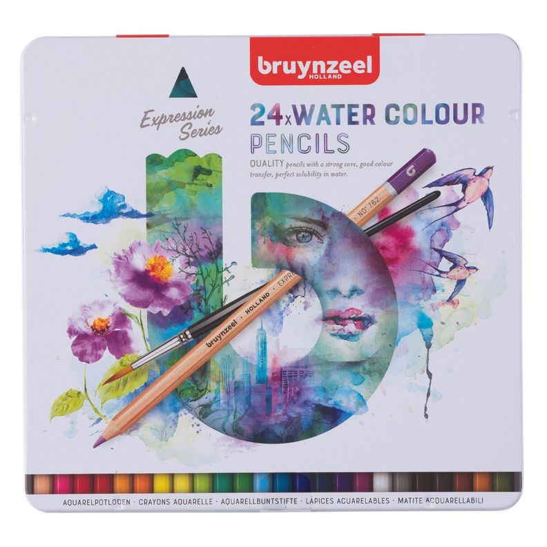 Lápices Acuarelables Bruynzeel + Pincel (24 Colores)-0