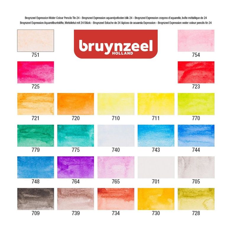 Lápices Acuarelables Bruynzeel + Pincel (24 Colores)-1
