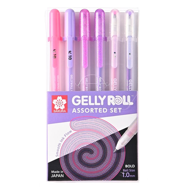 Lapiz Gel Gelly Roll Sakura Rosado y Morados Surtido