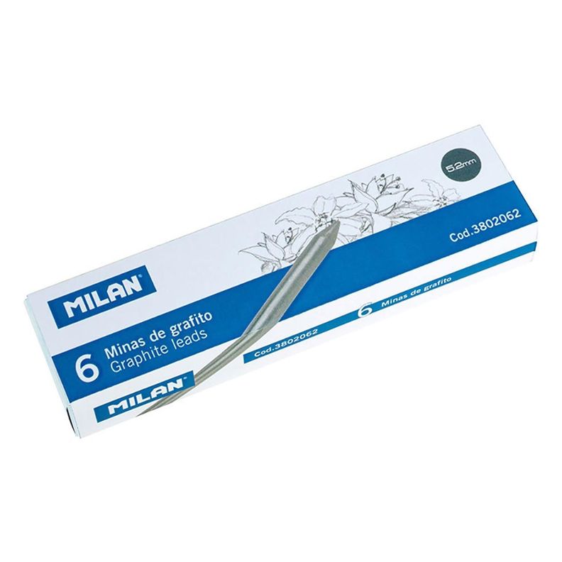 Minas Milan 5.2mm Grafito B (6 Unidades)-0