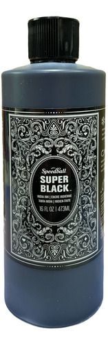 Tinta China Super Black Botella 473ml Speedball Negro