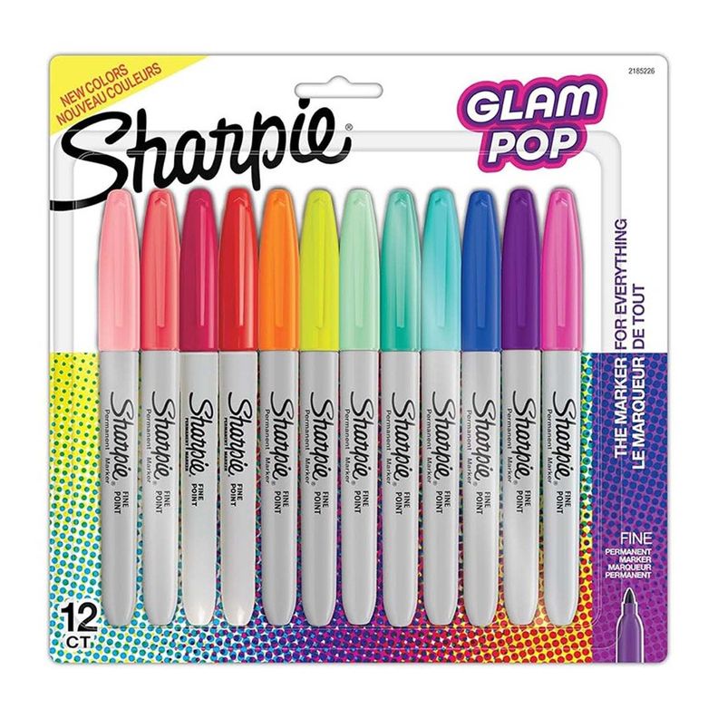 Marcadores Permanentes Sharpie Glam Pop Set 12 Colores-0