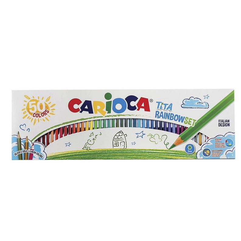 Lapices Carioca Tita Hexagonal Borrable (50 Colores) Surtido