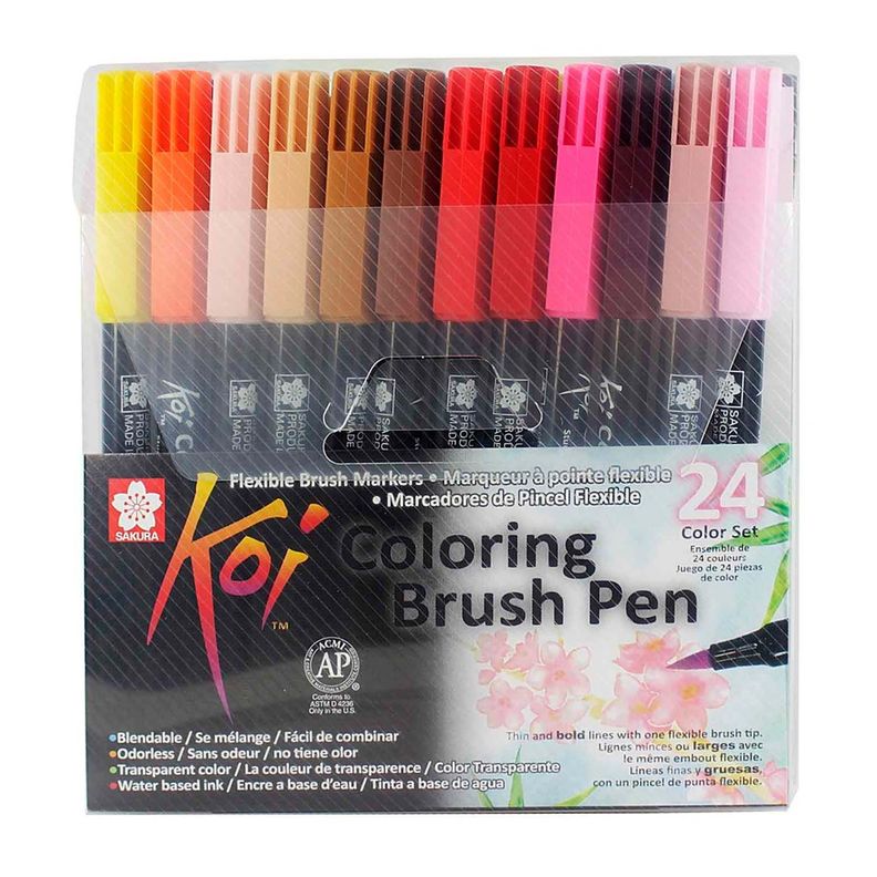 Set Plumones Acuarelables Sakura Koi Brush 24 Colores Surtido
