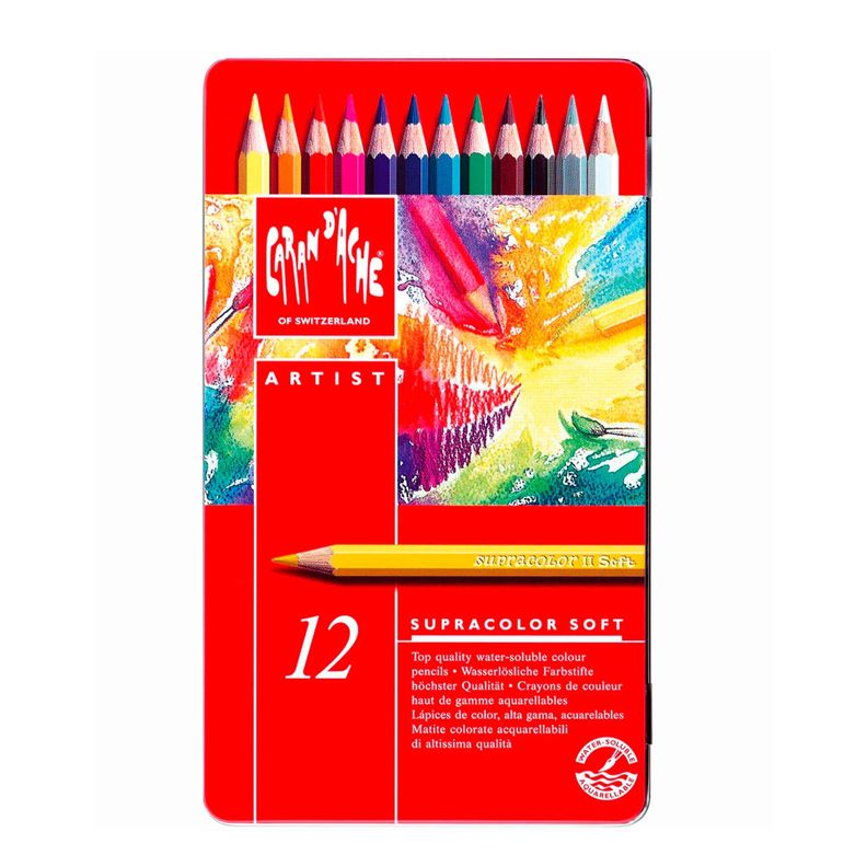 Lápices Acuarelables Caran d'Ache Supracolor (12 colores)-0