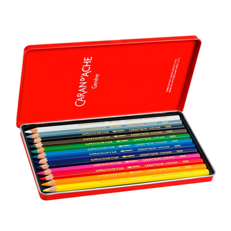 Lápices Acuarelables Caran d'Ache Supracolor (12 colores)-1