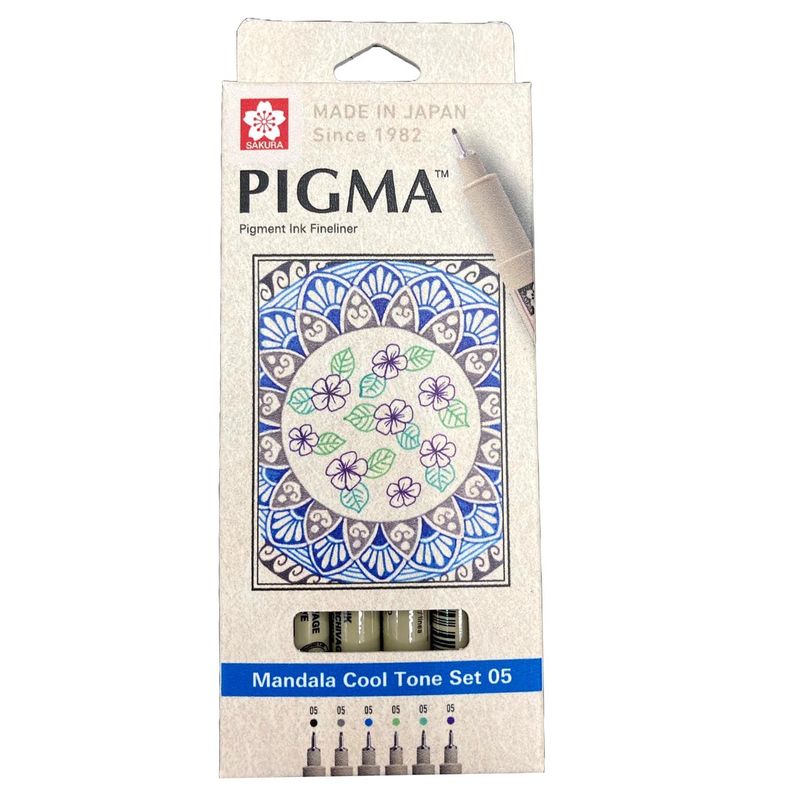 Set de Tiralínea Pigma Micron Sakura 0.5 Mandala 6 Col Fríos-0