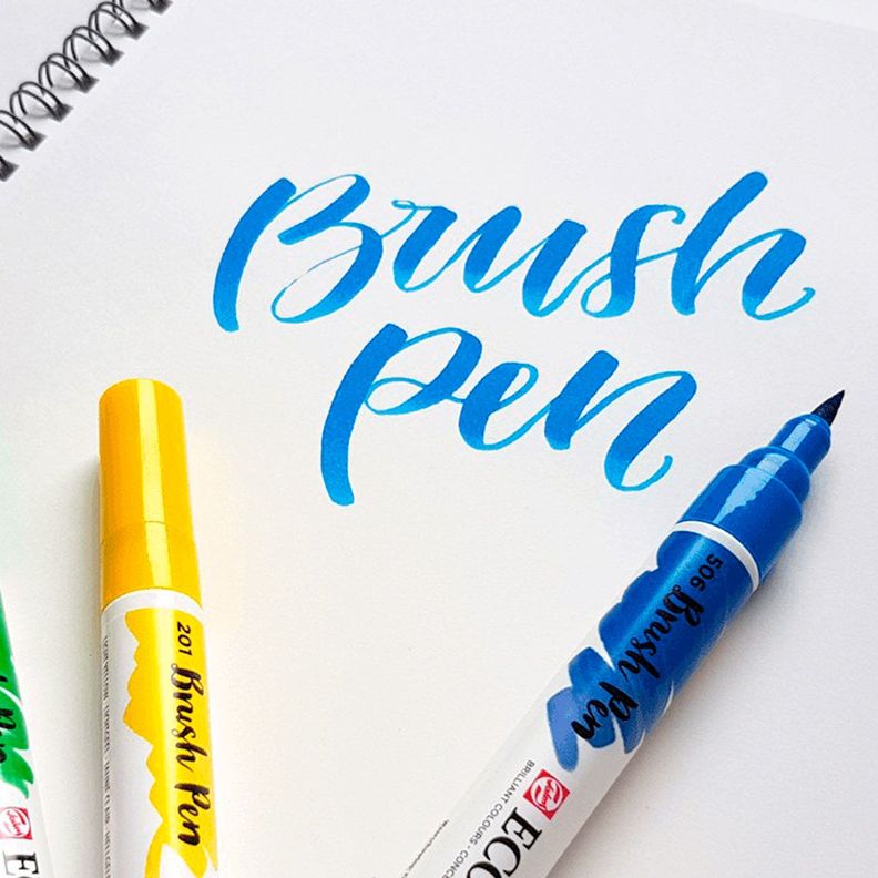 Set Plumones Punta Pincel Ecoline (5 Colores Primarios)-3