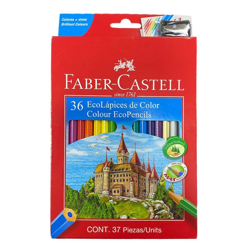 Lápices Faber-Castell Ecolápices 36 Colores + Sacapuntas-0