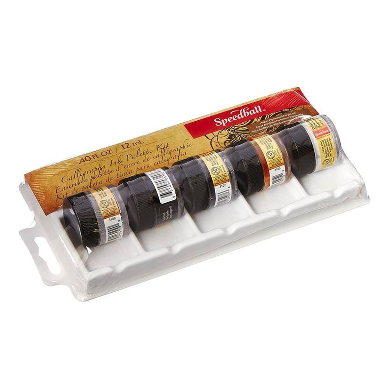 Tinta Acrilica Para Plumilla 12ml Speedball 5 Colores Surtido