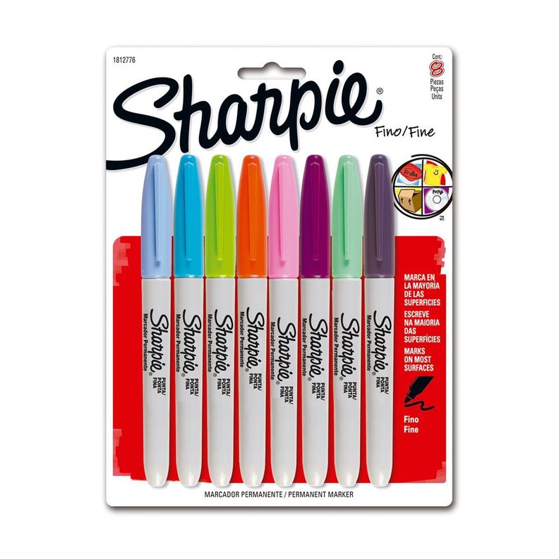 Marcadores Permanentes Fashion 8 Colores Sharpie Punta Fina-0