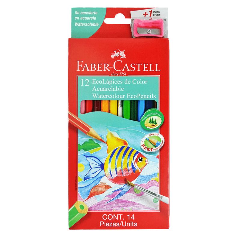 EcoLápices Acuarelables Faber-Castell 12 Colores-0