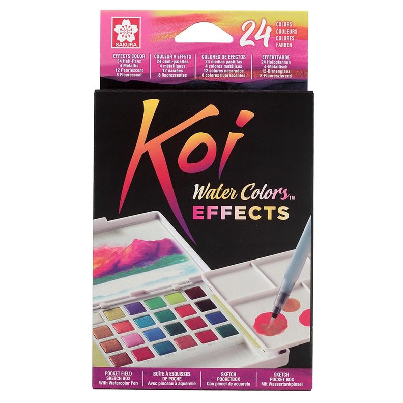 Sakura Koi Acuarela + Waterbrush  24 Colores (4m + 8f + 12p) Surtido