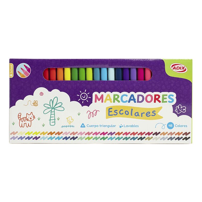 Marcadores Adix 48 Colores Surtido