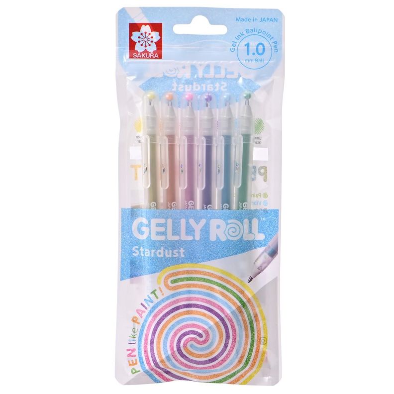 Lapiz Gel Gelly Roll Sakura 6 Colores Stardust Surtido