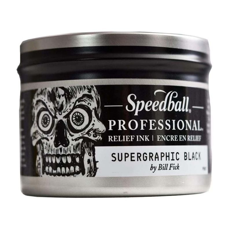Tinta Negra De Relieve Profesional Speedball 473ml Negro