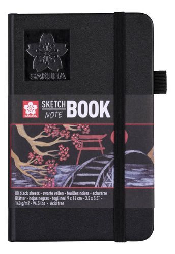 Croquera Sakura 80hj 140gr  Negro 9x14cm-0