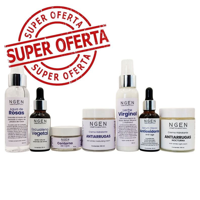 Completo Set Facial de Skincare Pro Envejecimiento para Limpiar e Hidratar Blanco