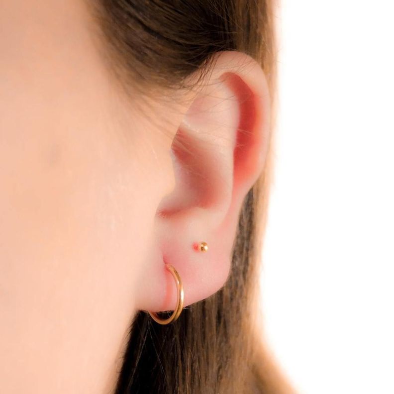 Aros argolla 12 mm gold-7