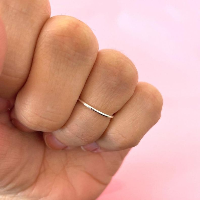 Anillo Midi Argolla Fina Plata-2