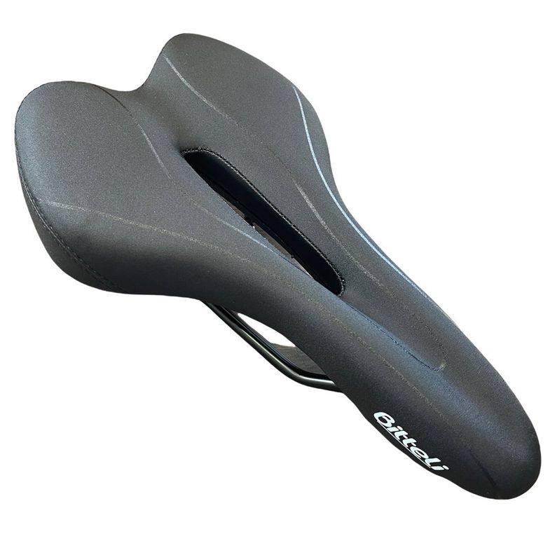 ASIENTO DE BICICLETA BITTELI ANTIPROTASTICO NEGRO MATTE LINEA BRILLANTE-0