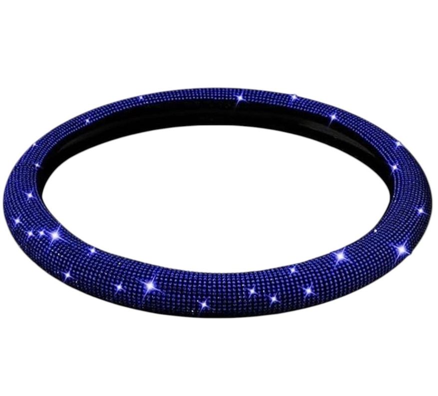 cubre volante de diamantes completos color azul-0