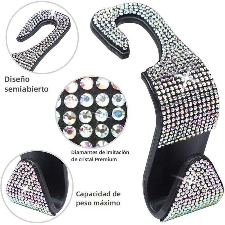 Ganchos organizadores brillantes para auto Ponte Guapa-2