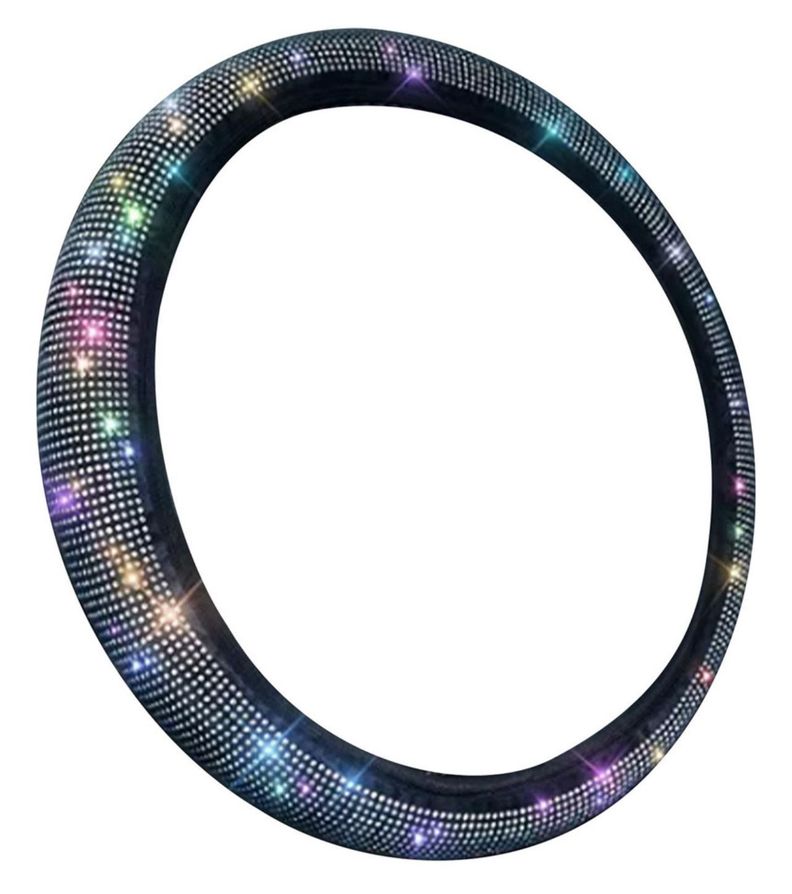 cubre volante de diamantes completos color tornasol (arcoiris)-0